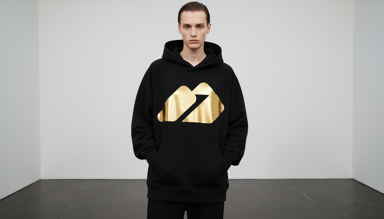 Moletom Laiton Preto Símbolo Dourado